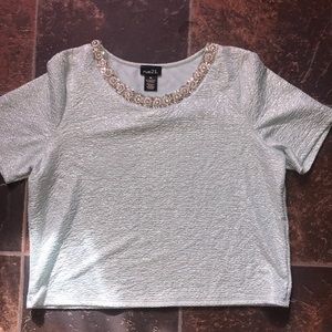 Baby blue sparkly top
